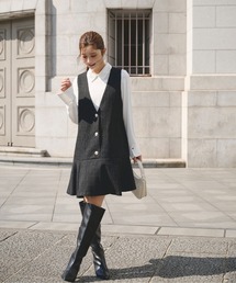 PROPORTION BODY DRESSING | ラメ釦ツイードミニジャンスカ / 1215240913(ワンピース)