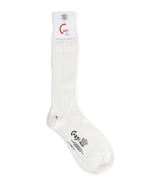 CORGI（コーギ）の「Corgi / コーギー：COTTON PLAIN 3×1 RIB SOCKS：COTTON-PLAIN[ANN]（ソックス/靴下・レディース・レッド系その他/ホワイト/ホワイト系その他/ブラック・9.5）」の2枚目の写真