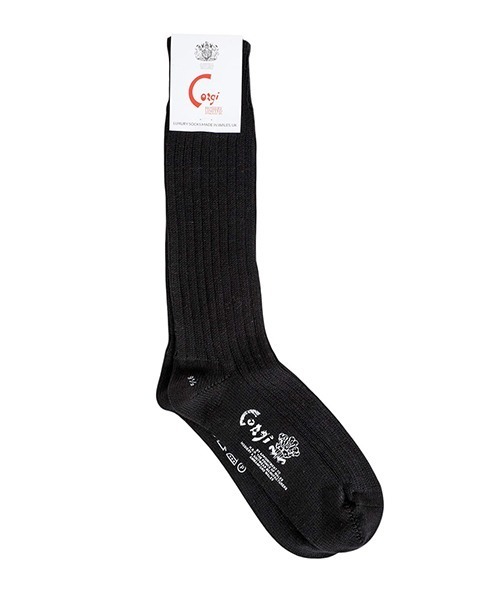 CORGI（コーギ）の「Corgi / コーギー：COTTON PLAIN 3×1 RIB SOCKS：COTTON-PLAIN[ANN]（ソックス/靴下・レディース・レッド系その他/ホワイト/ホワイト系その他/ブラック・9.5）」の4枚目の写真