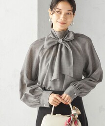 SHIPS - SHIPS シップス ブラウス シャツ トップス ボウタイ リボン 手洗い可能〉オーガンジー リボン ブラウス｜ SHIPS 公式サイト