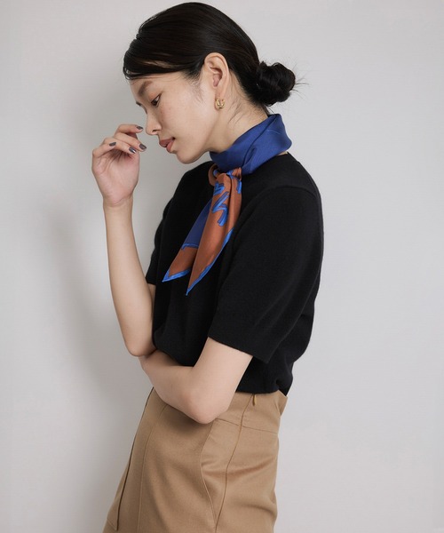 ROPE'（ロペ）の「ウールカシミヤブレンド 5分袖ニットプルオーバー/イージーケア（ニット/セーター・レディース・ブラック/ベージュ系その他/ピンク系その他2・FREE）」の4枚目の写真