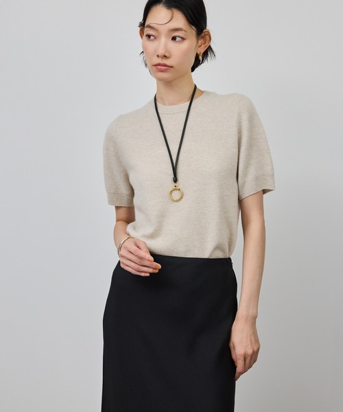 ROPE'（ロペ）の「ウールカシミヤブレンド 5分袖ニットプルオーバー/イージーケア（ニット/セーター・レディース・ブラック/ベージュ系その他/ピンク系その他2・FREE）」の6枚目の写真