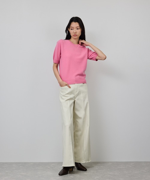 ROPE'（ロペ）の「ウールカシミヤブレンド 5分袖ニットプルオーバー/イージーケア（ニット/セーター・レディース・ブラック/ベージュ系その他/ピンク系その他2・FREE）」の9枚目の写真