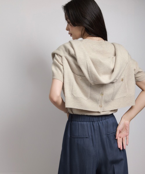 ROPE'（ロペ）の「ウールカシミヤブレンド 5分袖ニットプルオーバー/イージーケア（ニット/セーター・レディース・ブラック/ベージュ系その他/ピンク系その他2・FREE）」の11枚目の写真