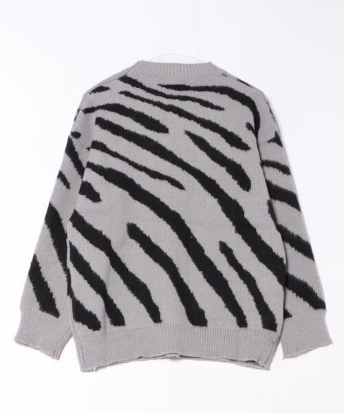セール】ゼブラ シャギー オーバーサイズ ニット プルオーバー（ニット