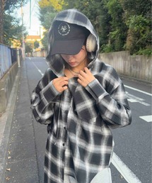 ♪Wポケットフード付きビッグシルエットシャツ【UNISEX ITEM】