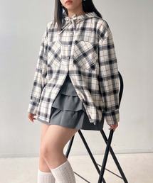 ♪Wポケットフード付きビッグシルエットシャツ【UNISEX ITEM】