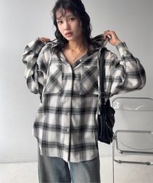 ♪Wポケットフード付きビッグシルエットシャツ【UNISEX ITEM】