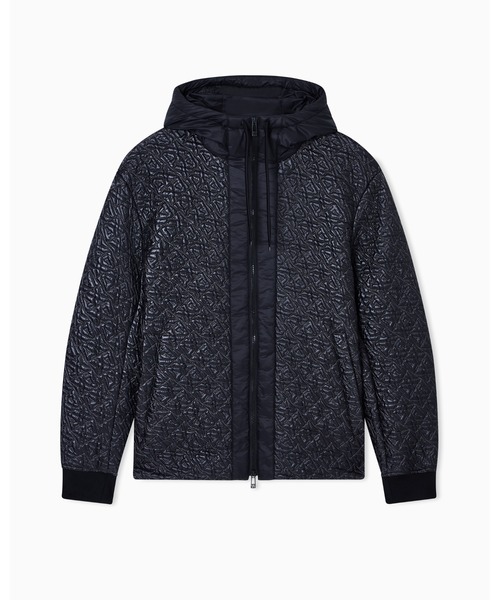 ARMANI EXCHANGE(アルマーニエクスチェンジ)の「【A|X アルマーニ エクスチェンジ】オールオーバーキルティングロゴ フーデッドブルゾン(ブルゾン・メンズ・ブラック・X-SMALL/X-LARGE/LARGE/MEDIUM/SMALL)」の6枚目の写真