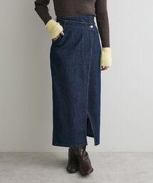 ラップ風デニムスカート