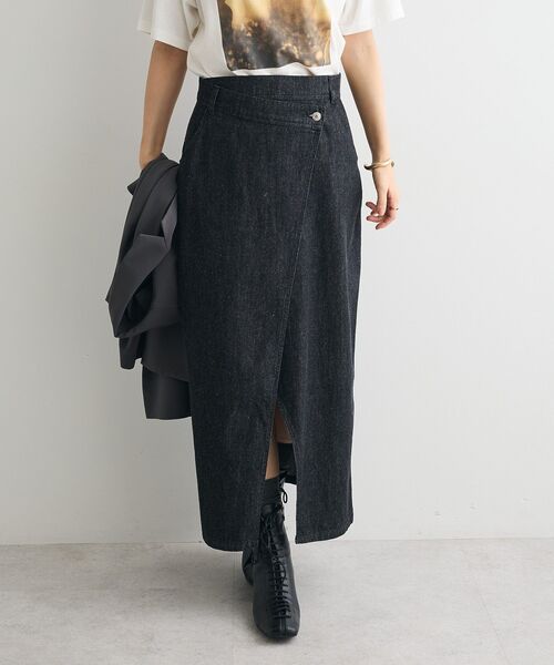 CRAFT STANDARD BOUTIQUE(クラフトスタンダードブティック)の「ラップ風デニムスカート(デニムスカート・レディース・ブラック/アイボリー/インディゴブルー・L/M)」の20枚目の写真