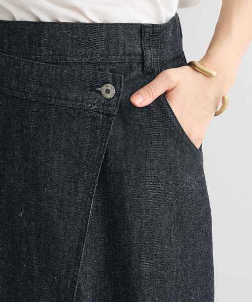 CRAFT STANDARD BOUTIQUE(クラフトスタンダードブティック)の「ラップ風デニムスカート(デニムスカート・レディース・ブラック/アイボリー/インディゴブルー・L/M)」の7枚目の写真