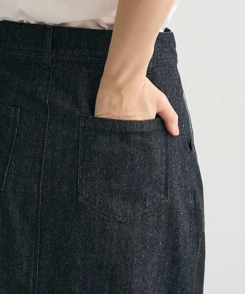 CRAFT STANDARD BOUTIQUE(クラフトスタンダードブティック)の「ラップ風デニムスカート(デニムスカート・レディース・ブラック/アイボリー/インディゴブルー・L/M)」の10枚目の写真