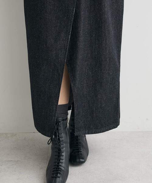 CRAFT STANDARD BOUTIQUE(クラフトスタンダードブティック)の「ラップ風デニムスカート(デニムスカート・レディース・ブラック/アイボリー/インディゴブルー・L/M)」の11枚目の写真