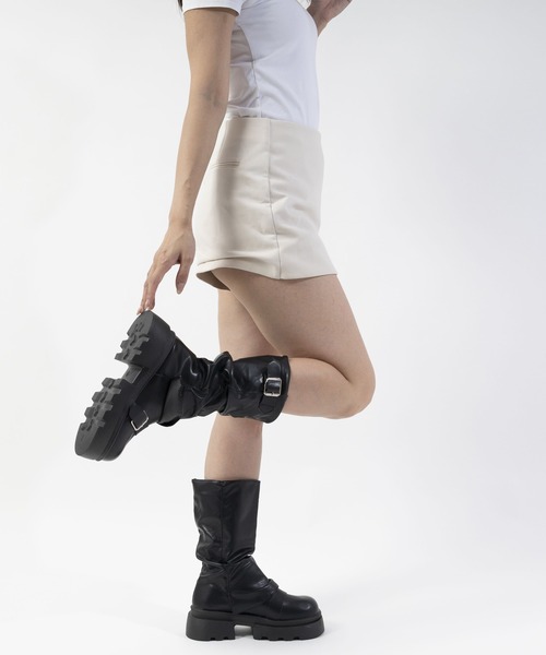 セール】厚底 カバーミドルブーツ/疲れにくい快適な軽量設計