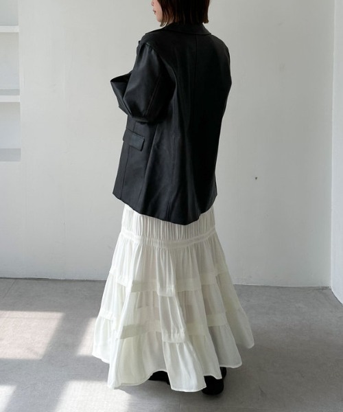 archives(アルシーヴ)の「【SETUP対応】フェイクレザーテーラードジャケット(テーラードジャケット・レディース・ブラック/ブラウン・MEDIUM)」の21枚目の写真