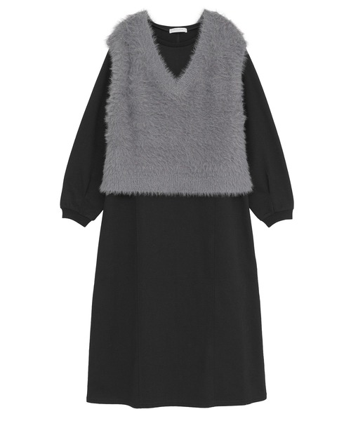 Green Parks(グリーンパークス)の「SET2点ラメフェザーベスト+ミニ裏毛ワンピース(ワンピース・レディース・ベージュ/グレー・FREE)」の14枚目の写真