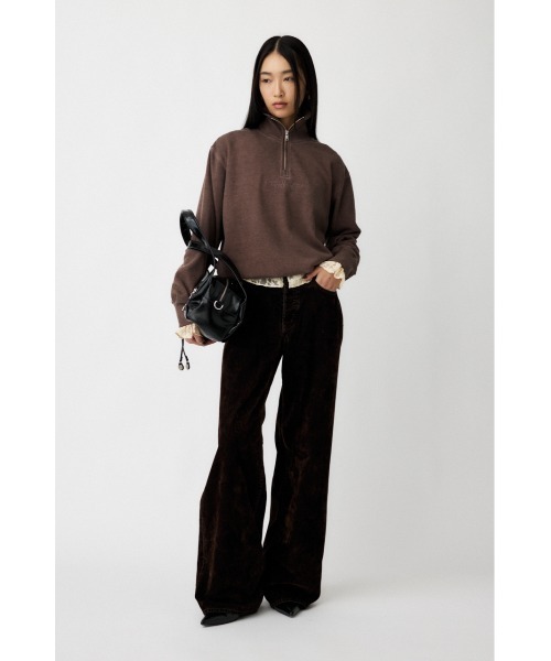 MOUSSY(マウジー)の「FADE HALF ZIP TOP(スウェット・レディース・ブラウン/杢グレー/ライトブラック・FREE)」の5枚目の写真