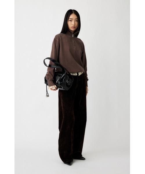MOUSSY(マウジー)の「FADE HALF ZIP TOP(スウェット・レディース・ブラウン/杢グレー/ライトブラック・FREE)」の6枚目の写真