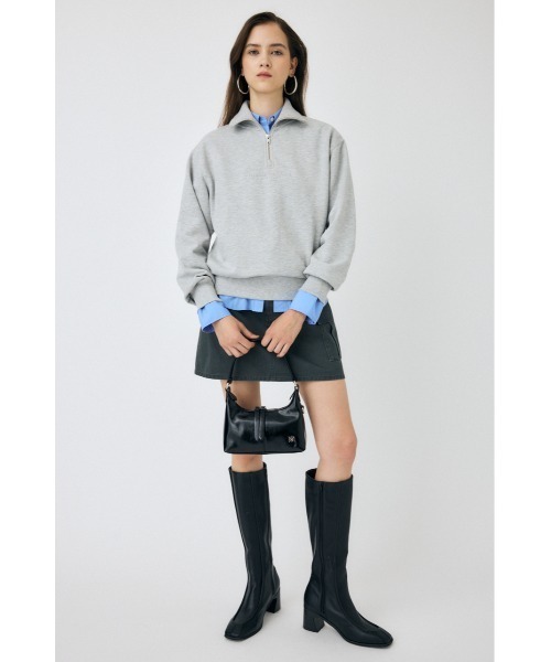 MOUSSY(マウジー)の「FADE HALF ZIP TOP(スウェット・レディース・ブラウン/杢グレー/ライトブラック・FREE)」の16枚目の写真