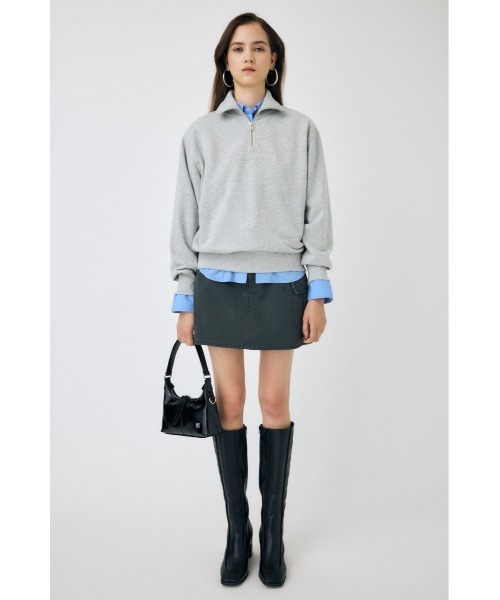 MOUSSY(マウジー)の「FADE HALF ZIP TOP(スウェット・レディース・ブラウン/杢グレー/ライトブラック・FREE)」の17枚目の写真
