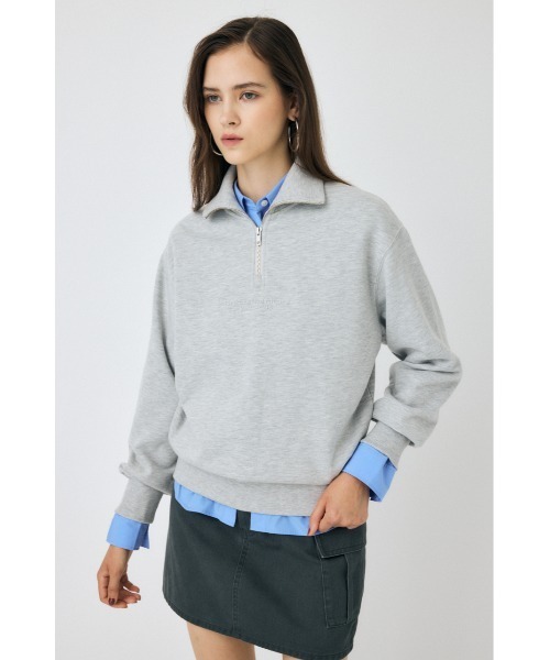 MOUSSY(マウジー)の「FADE HALF ZIP TOP(スウェット・レディース・ブラウン/杢グレー/ライトブラック・FREE)」の19枚目の写真