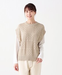 コットン透かし編みベスト
