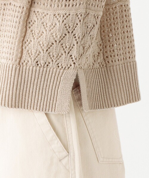 Afternoon Tea(アフタヌーンティー)の「コットン透かし編みベスト(ベスト・レディース・ダークグレー/ベージュ/グレー・MEDIUM)」の7枚目の写真