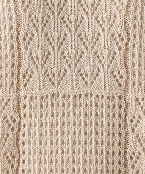 Afternoon Tea(アフタヌーンティー)の「コットン透かし編みベスト(ベスト・レディース・ダークグレー/ベージュ/グレー・MEDIUM)」の8枚目の写真
