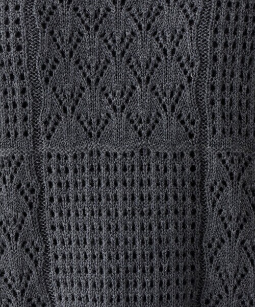 Afternoon Tea(アフタヌーンティー)の「コットン透かし編みベスト(ベスト・レディース・ダークグレー/ベージュ/グレー・MEDIUM)」の10枚目の写真