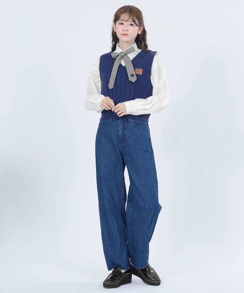 MARY QUANT（マリークワント）の「チェッカーフラッグ ネクタイ（付け襟・レディース・ブラック×ホワイト・FREE）」の5枚目の写真