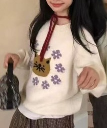 カワイイ猫柄セーター