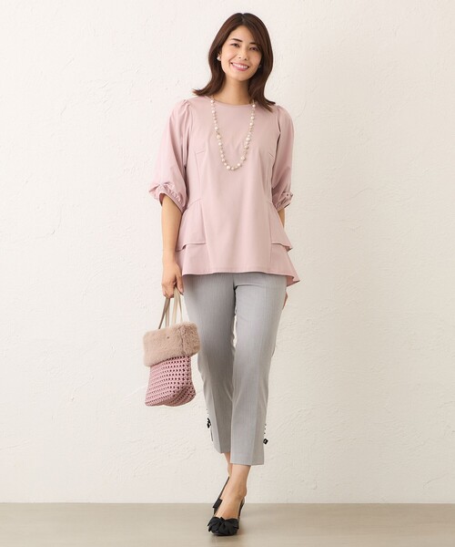 TO BE CHIC(トゥー ビー シック)の「ウールライク スリムパンツ(その他パンツ・レディース・ブラック/グレー系その他/オフホワイト/ピンク系その他2・38/40/42)」の6枚目の写真