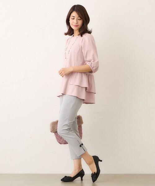 TO BE CHIC(トゥー ビー シック)の「ウールライク スリムパンツ(その他パンツ・レディース・ブラック/グレー系その他/オフホワイト/ピンク系その他2・38/40/42)」の7枚目の写真