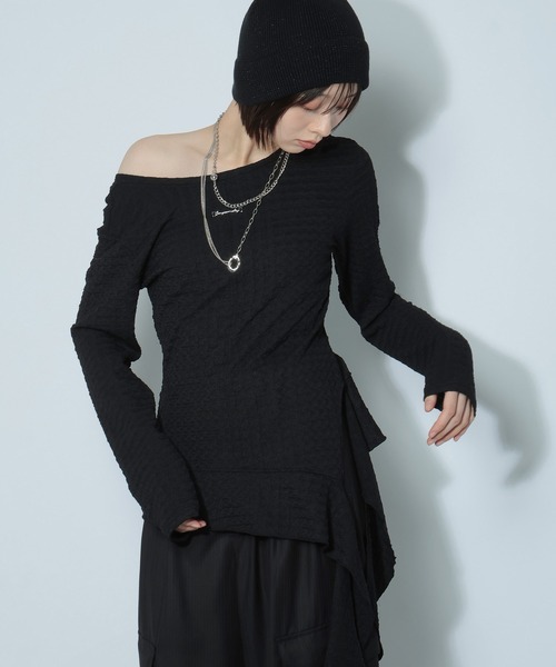 PAGEBOY（ページボーイ）の「2WAYイレヘムプレートプルオーバー（Tシャツ/カットソー・レディース・ブラック/オフホワイト/ブルー系その他・FREE）」の7枚目の写真