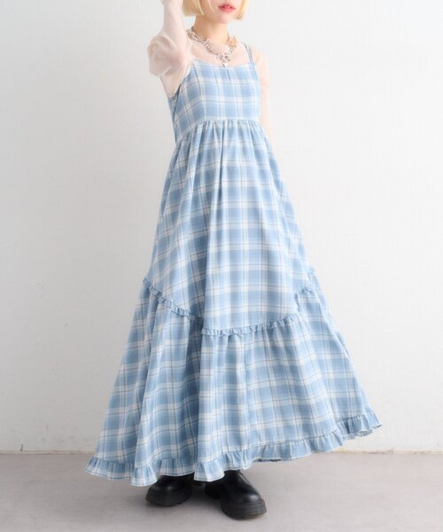 w closet（ダブルクローゼット）の「アソートティアードキャミワンピース（ワンピース・レディース・ブラック/アイボリー/レッド/ネイビー/ブラウン/レッド系その他/ブルー/カーキ/ブラウン系その他・FREE）」の7枚目の写真