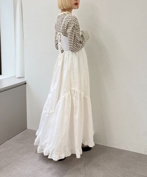 w closet（ダブルクローゼット）の「アソートティアードキャミワンピース（ワンピース・レディース・ブラック/アイボリー/レッド/ネイビー/ブラウン/レッド系その他/ブルー/カーキ/ブラウン系その他・FREE）」の10枚目の写真