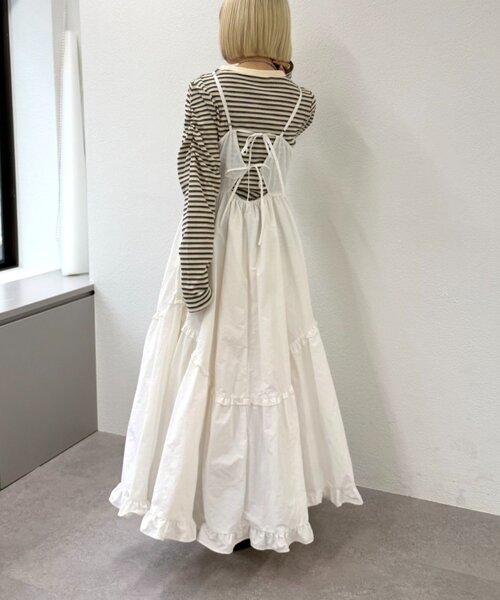 w closet（ダブルクローゼット）の「アソートティアードキャミワンピース（ワンピース・レディース・ブラック/アイボリー/レッド/ネイビー/ブラウン/レッド系その他/ブルー/カーキ/ブラウン系その他・FREE）」の11枚目の写真