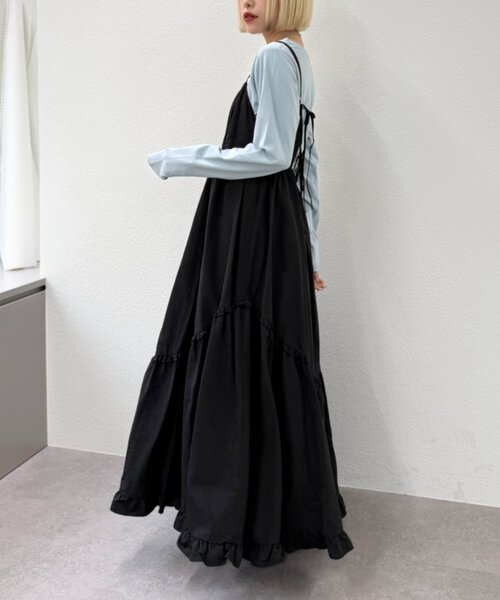 w closet（ダブルクローゼット）の「アソートティアードキャミワンピース（ワンピース・レディース・ブラック/アイボリー/レッド/ネイビー/ブラウン/レッド系その他/ブルー/カーキ/ブラウン系その他・FREE）」の14枚目の写真