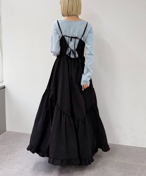 w closet（ダブルクローゼット）の「アソートティアードキャミワンピース（ワンピース・レディース・ブラック/アイボリー/レッド/ネイビー/ブラウン/レッド系その他/ブルー/カーキ/ブラウン系その他・FREE）」の15枚目の写真