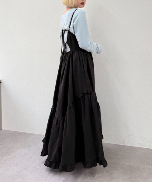 w closet（ダブルクローゼット）の「アソートティアードキャミワンピース（ワンピース・レディース・ブラック/アイボリー/レッド/ネイビー/ブラウン/レッド系その他/ブルー/カーキ/ブラウン系その他・FREE）」の16枚目の写真