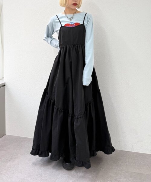 w closet（ダブルクローゼット）の「アソートティアードキャミワンピース（ワンピース・レディース・ブラック/アイボリー/レッド/ネイビー/ブラウン/レッド系その他/ブルー/カーキ/ブラウン系その他・FREE）」の17枚目の写真