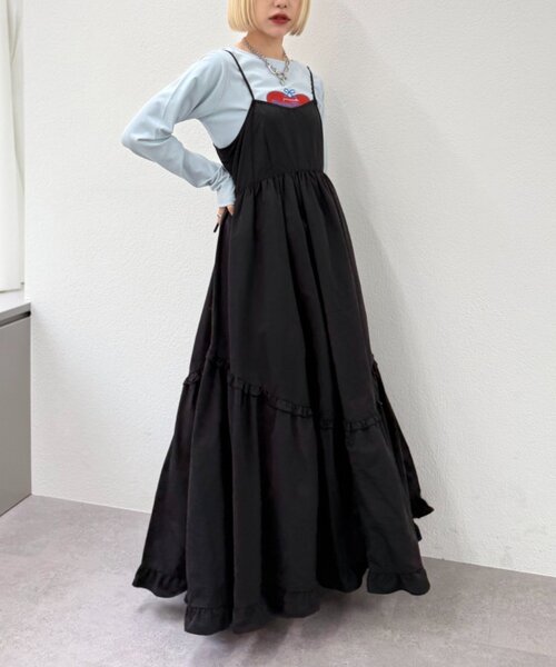 w closet（ダブルクローゼット）の「アソートティアードキャミワンピース（ワンピース・レディース・ブラック/アイボリー/レッド/ネイビー/ブラウン/レッド系その他/ブルー/カーキ/ブラウン系その他・FREE）」の18枚目の写真