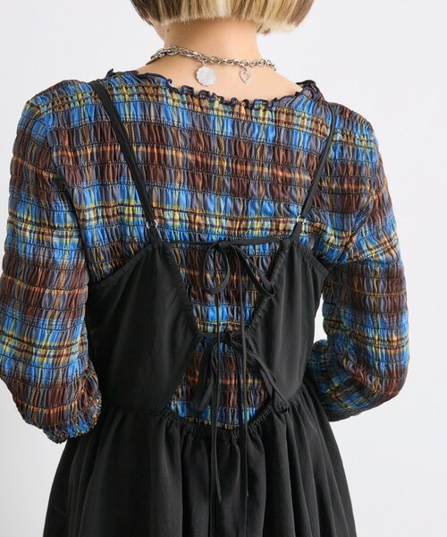 w closet（ダブルクローゼット）の「アソートティアードキャミワンピース（ワンピース・レディース・ブラック/アイボリー/レッド/ネイビー/ブラウン/レッド系その他/ブルー/カーキ/ブラウン系その他・FREE）」の20枚目の写真