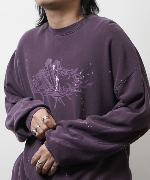 ILL'S(イルズ)の「ピグメント ペイント スウェット メンズ レディース ユニセックス(スウェット・メンズ・ブラック系その他/ブラウン/パープル/ブルー系その他/ブラウン系その他/ブラック・L/M)」の16枚目の写真