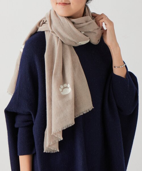 BEARDSLEY(ビアズリー)の「《CITRUS》ドッグ刺繍ストール(ストール/ショール・レディース・ベージュ・FREE)」の2枚目の写真