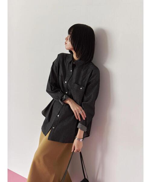 Samansa Mos2 blue(サマンサモスモスブルー)の「デニムオーバーシャツ(シャツ/ブラウス・レディース・ネイビー/ブルー/ブラック・F)」の19枚目の写真