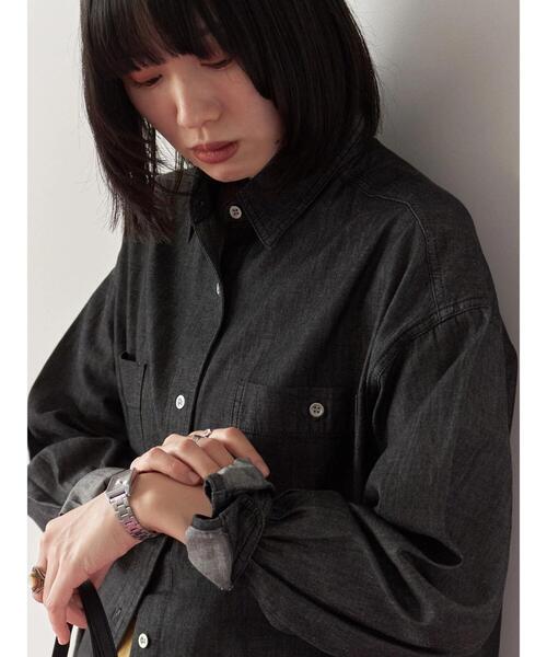 Samansa Mos2 blue(サマンサモスモスブルー)の「デニムオーバーシャツ(シャツ/ブラウス・レディース・ネイビー/ブルー/ブラック・F)」の22枚目の写真