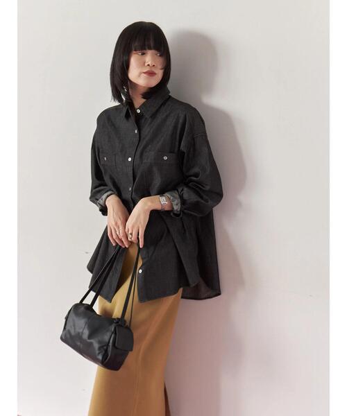 Samansa Mos2 blue(サマンサモスモスブルー)の「デニムオーバーシャツ(シャツ/ブラウス・レディース・ネイビー/ブルー/ブラック・F)」の21枚目の写真