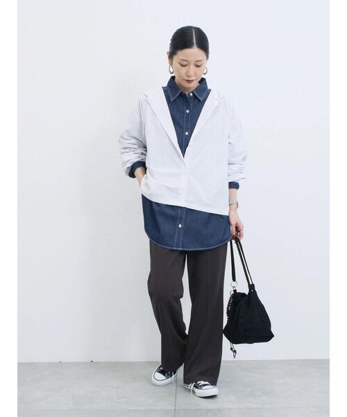 Samansa Mos2 blue(サマンサモスモスブルー)の「デニムオーバーシャツ(シャツ/ブラウス・レディース・ネイビー/ブルー/ブラック・F)」の9枚目の写真